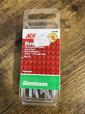 Ace Rivet Ace Rivets 5/32” Diameter 3/16”-1/4” Grip Range Qty 20 | eBay