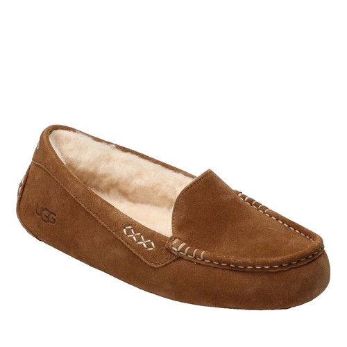 Ugg Dakota Tobacco Suede Slip on Rubber Sole Wool Lined Moccasins Size 6