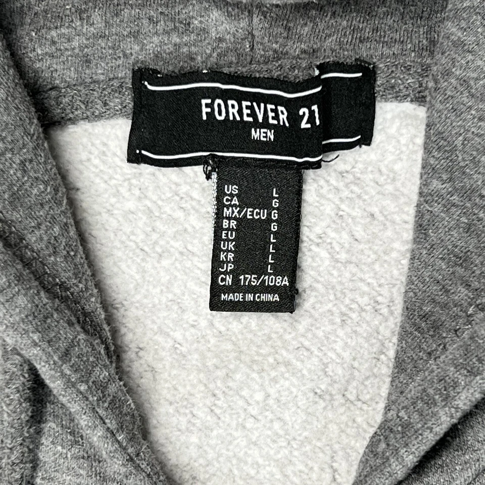 Forever 21 Sudadera con Capucha Cremallera Completa Suéter con Capucha Para Hombre Talla Grande Gris Foto 4 de 4