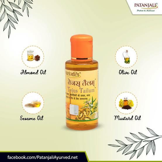 Patanjali Tejas Tailum aceite para cabello fuerte y masaje corporal-100% ayur...
