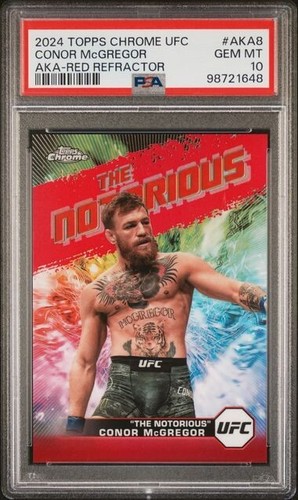 2024 TOPPS CHROME UFC CONOR MCGREGOR AKA RED REFRACTOR 4/5 PSA 10 GEM MT