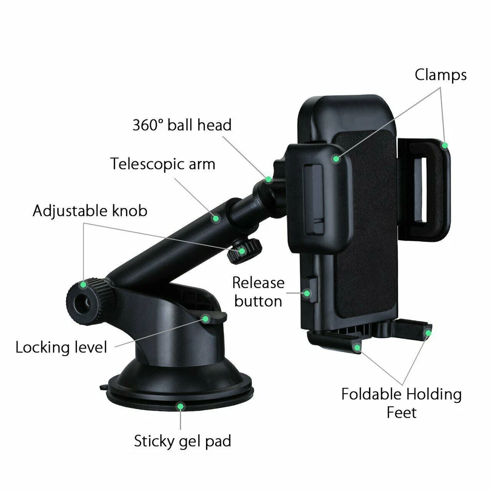 Dashboard Car Phone Mount Windshield Car Phone Holder For Universal Cell phone - Image 3 of 4