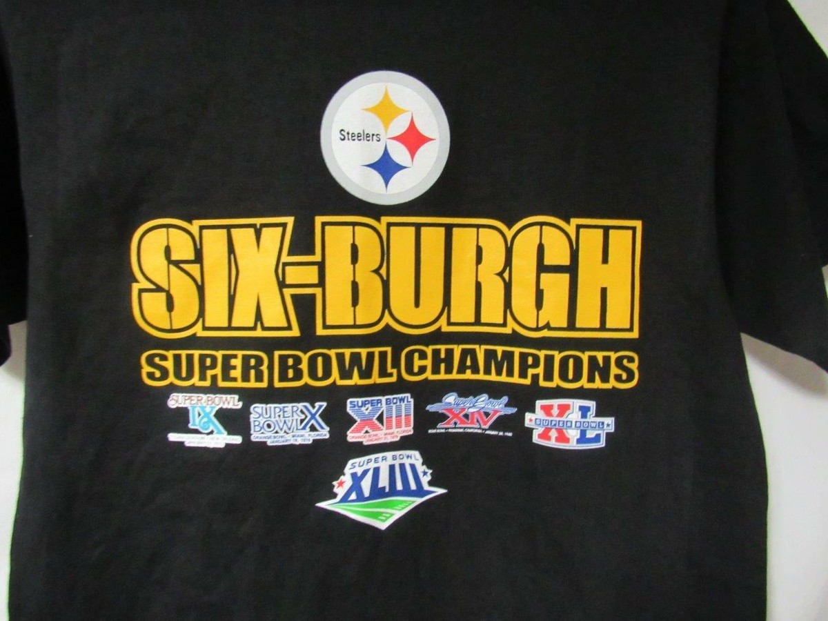 Pittsburgh Steelers Mens Medium Six-Burgh Super Bowl