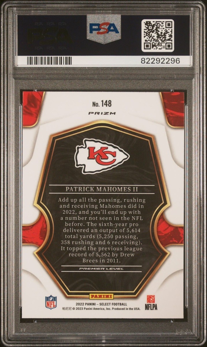 2022 Select Patrick Mahomes Cosmic Prizm Premier Level PSA 10, LOW