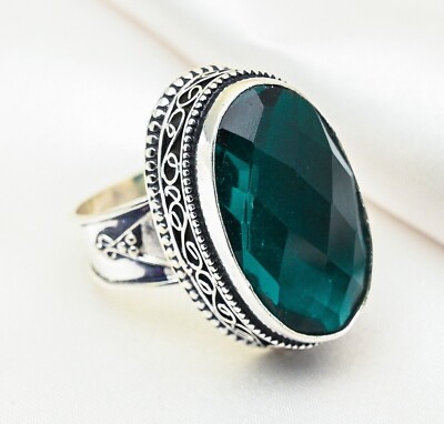Indicolite Gemstone Handmade 925 Sterling Silver Jewelry Ring For Memorial Day