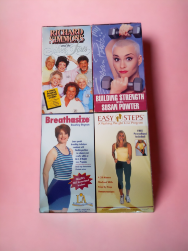 Lot of 4 Workout Fitness Exercise VHS Videos Richard Simmons Breathasize Powter - Picture 1 of 2
