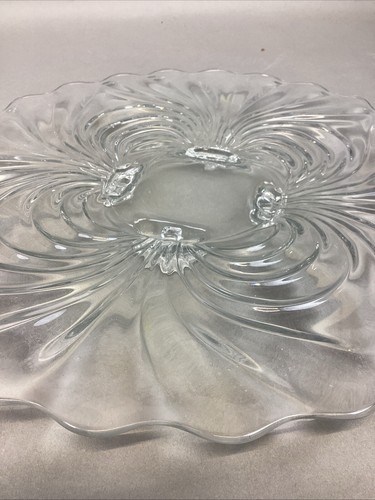 Set Of 3 Decorative Glass Serving Platters Trays Plates - Vintage - Picture 3 of 24
