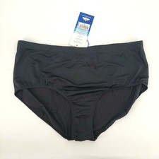 Swimsuits For All Womens Solid Black Bikini Bottoms Plus Size 26 W New