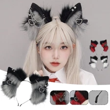 Anime Faux Fur Cat Ears Headband Fluffy Sweet Punk Animal Cosplay Costume Props