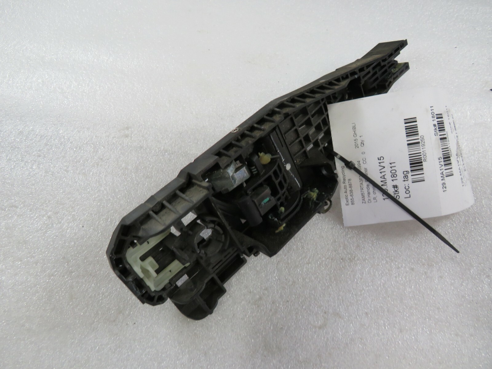 Maserati Ghibli, LH, Left Rear Door Mechanism w/ Chrome Handle, Used 