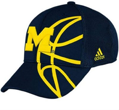 Adidas Michigan Wolverines Flex Fit Size Small/Medium Hat Cap Navy