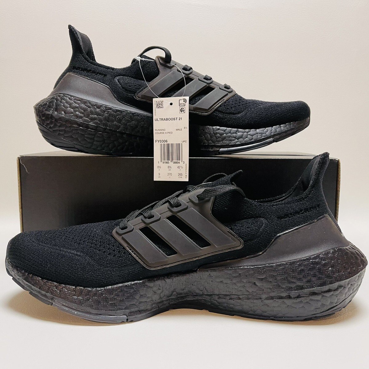 Adidas Ultraboost 21 Men Running Shoes Athletic Sneaker Black
