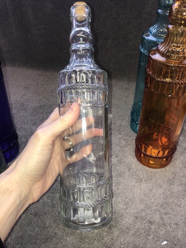 6 CRAFT CO CORKED BOTTLE WITH RAISED CHAINS DESIGN TOP AND BOTTOM ~ 12” Tall - Picture 10 of 10