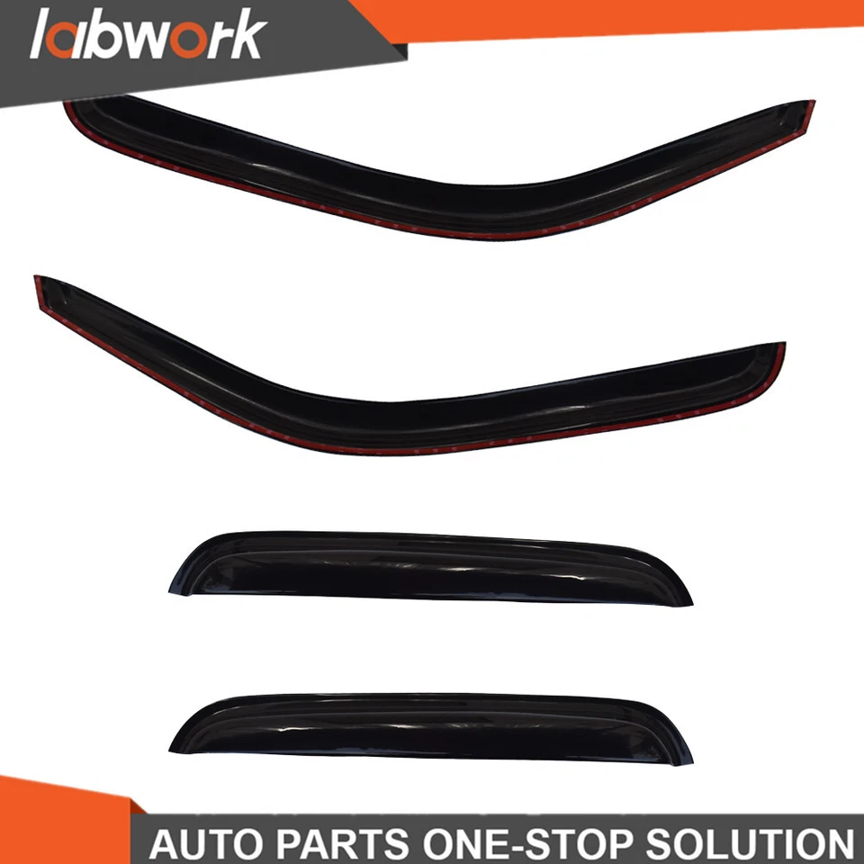 Visera de ventana de laboratorio para Chevy Silverado/GMC Sierra 1999-06 protector de lluvia solar 4 un. Foto 4 de 4