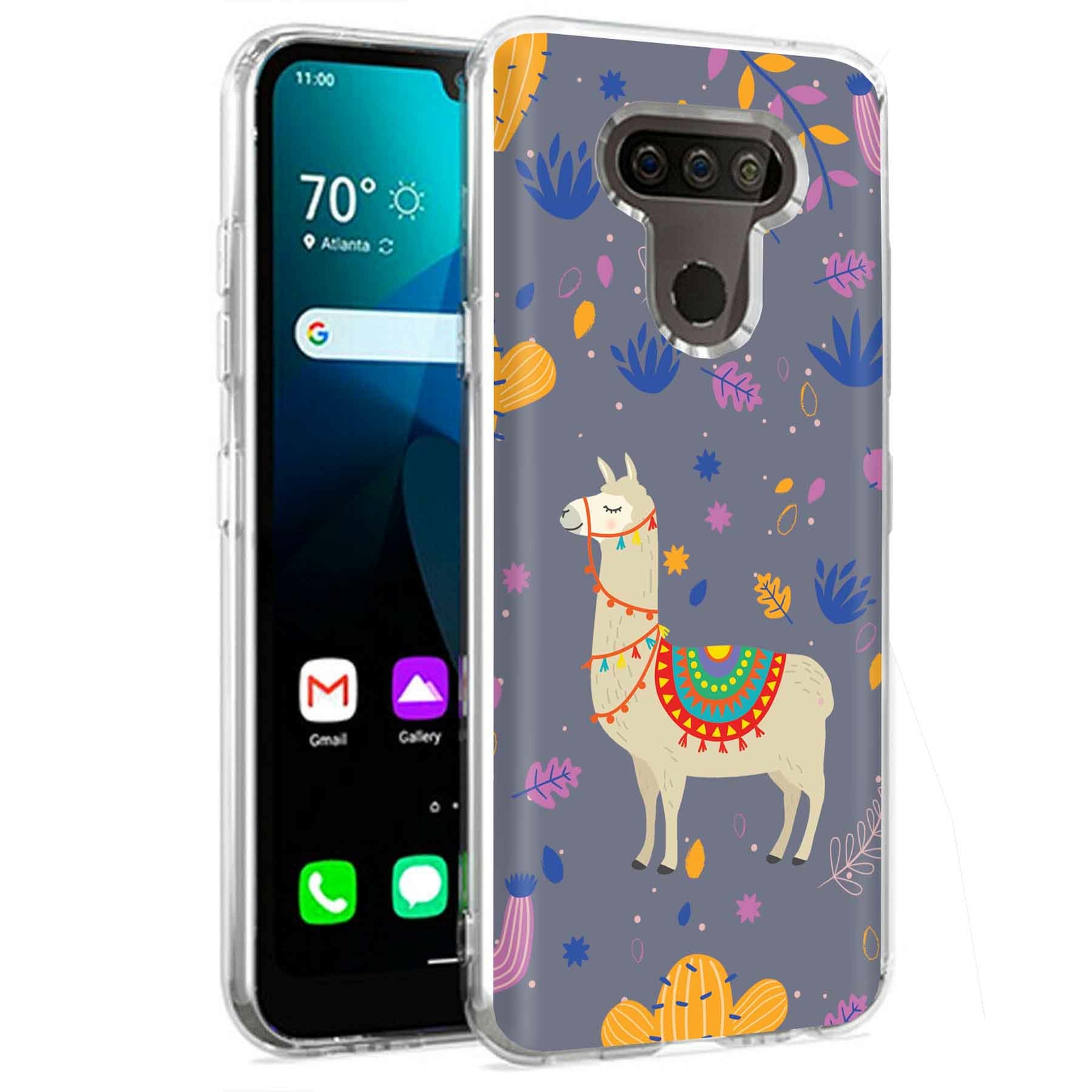 Phone Case for LG Harmony 4,Xpression Plus 3,K40S, Cacti Llama Print