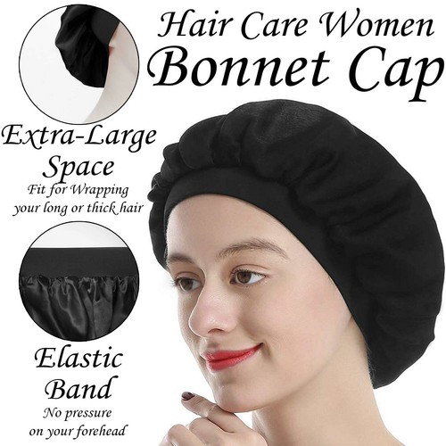 Women Sleeping Cap Soft Pure Satin Silk 