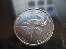 zulu african elephant 1969 Mardi Gras Doubloon Coin new orleans vintage sale
