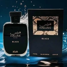 Rasasi Hawas Black for Men - 3.38 oz EDP Spray  - NEW