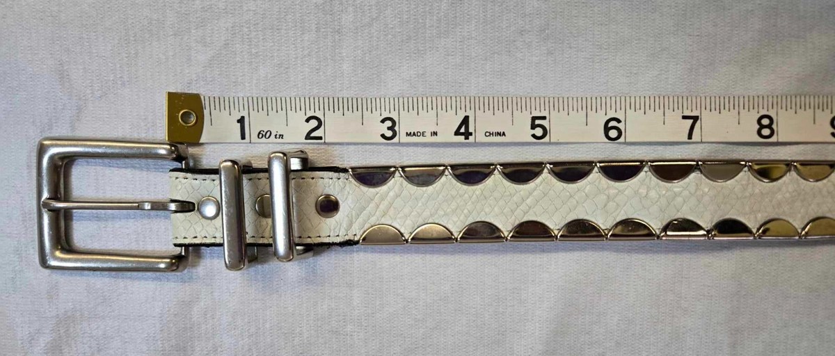 Leatherock Western Studded White Leather Belt Size S | eBay display picture 3