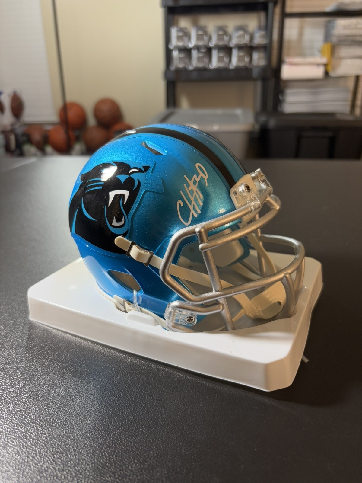 Chuba Hubbard Autographed Signed Carolina Panthers FLASH SPEED MINI HELMET BECKETT COA 