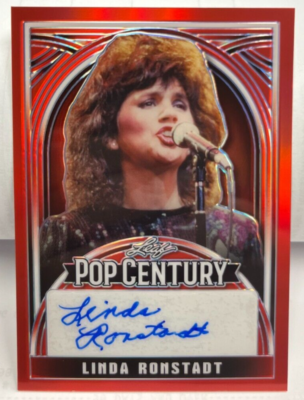 Linda Ronstadt 2024 Leaf Metal Pop Century Red Prismatic Autograph