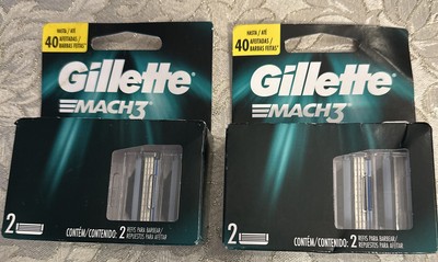 Gillette Mach 3 Replacement Blades (2 x 2 packs) *NEW **FREE SHIPPING*