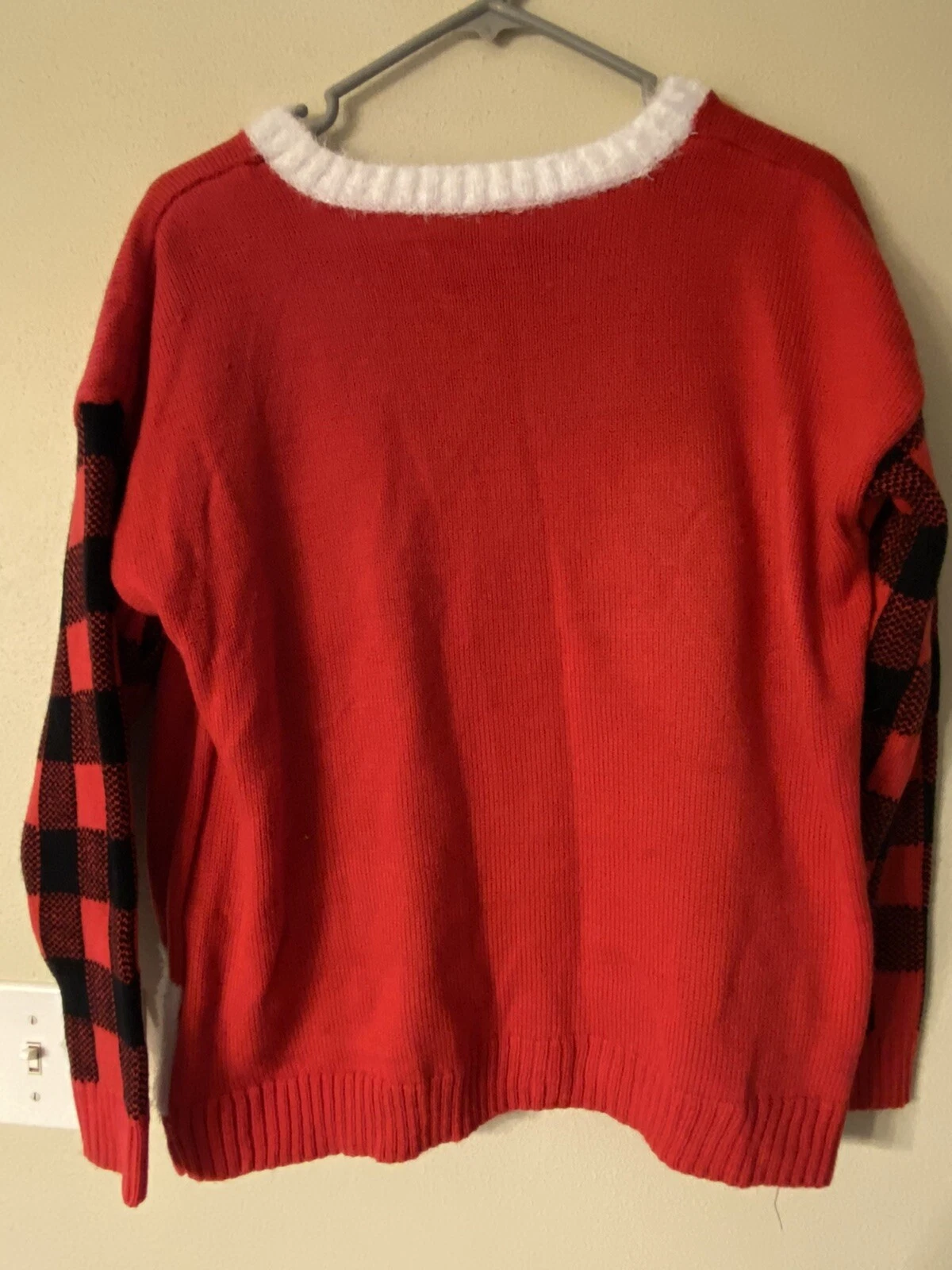 Holiday Time Womens Red Ugly Christmas Knitted Sweater Size L 12-14(see Details)