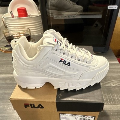 FILA Disruptor II Premium White Low Top Lace Up Sneaker Logo 5FM00002-125