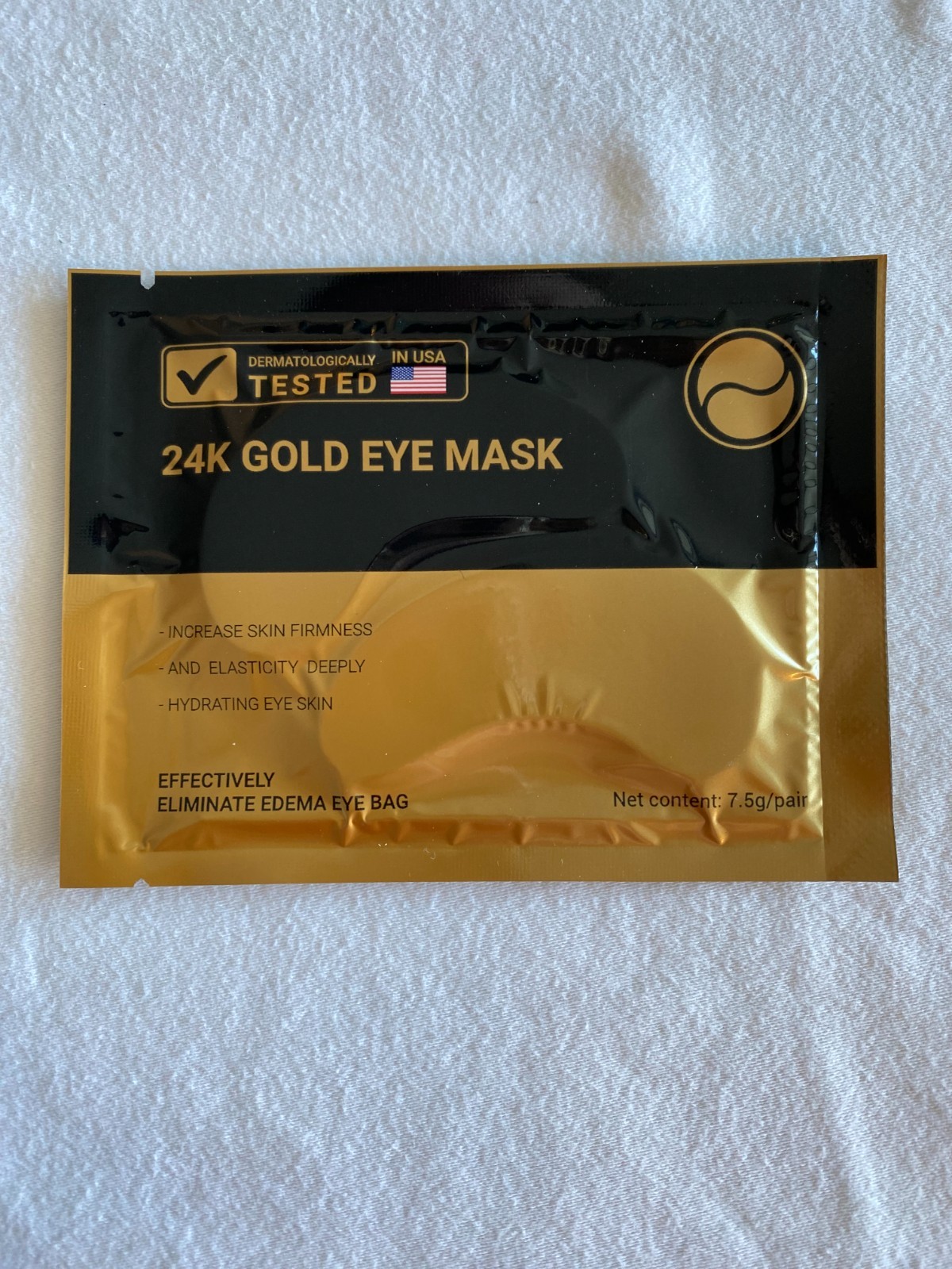 24K Gold Eye Mask for Dark Circles & Puffy Eyes - 1 Pair-image