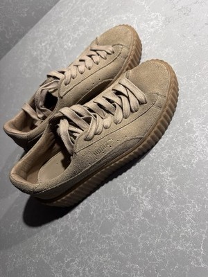 PUMA Suede Creeper Platform Beige Men's Sneakers Lace Up Leather Insole Size 8