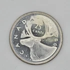 Old Canadia Coins Silver 1966 Canada 25 Cents BU UNC Silver Proof CAS004