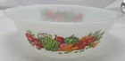 Vintage Glasbake Vegetable Design 2 QT J514 Milk Glass Casserole Bowl USA Made