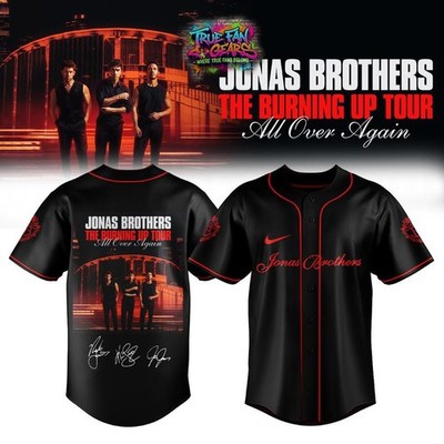 JonasBrothers The Burning Up Tour All Over Again Baseball Jersey
