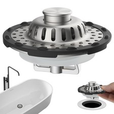 Universal Bathtub Drain Stopper Shower Drain Hair Catcher, Tub Stopper with V...