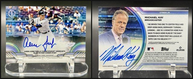 2026 Topps Tribute Aaron Judge Michael Kay Dual Auto /15 Calling Shot Yankees