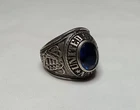 Vintage Men's Sterling Silver Ring UNITED STATES NAVY Blue Stone