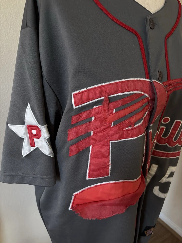 Camiseta Headgear Phillies #15 Hecha en China Gris/Rojo Talla XL Foto 3 de 4