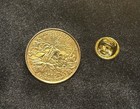 Mississippi State Quarter Coin Design Gold Tone Lapel Pin Tie Tack Pinback — photo 1