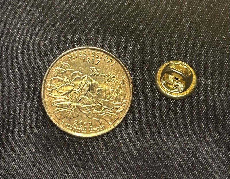Mississippi State Quarter Coin Design Gold Tone Lapel Pin Tie Tack Pinback