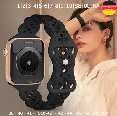 Uhrenarmband Silikon für Apple Watch Series 1-7 8 9 10 SE ULTRA Premium Qualität