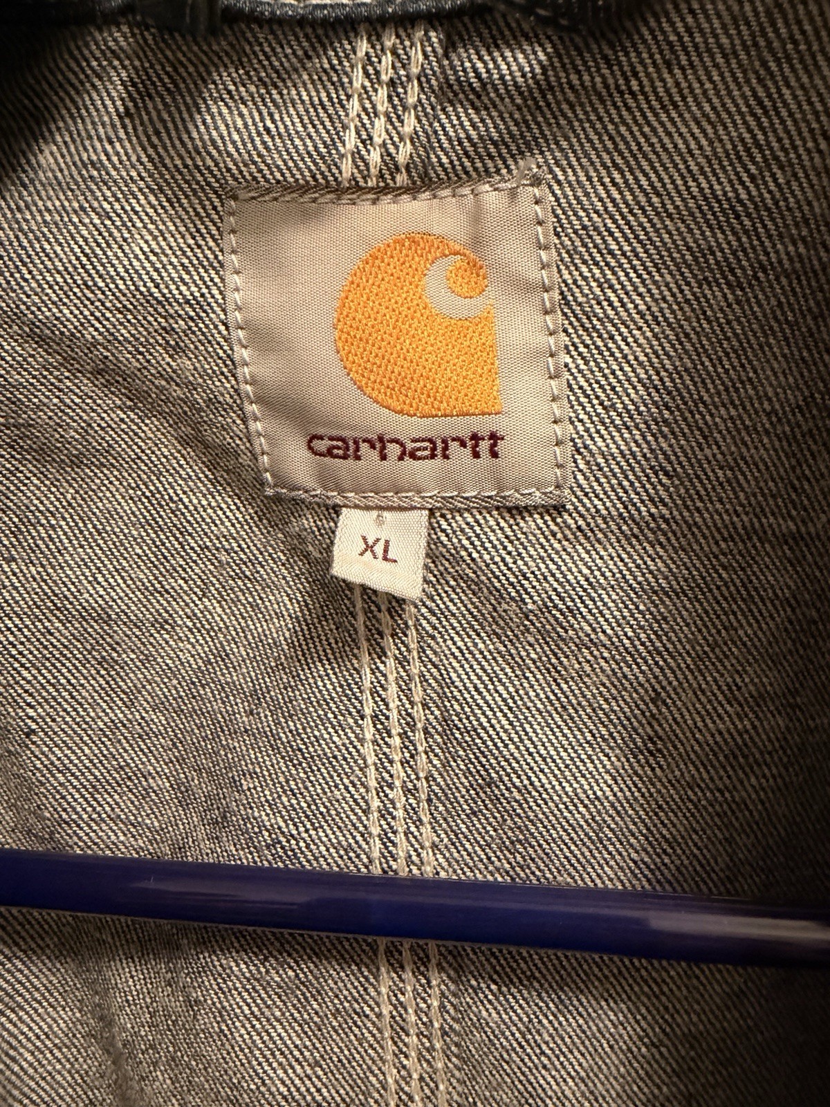 Carhartt Denim Chore Coat Jacket Men's XL Unlined thumbnail 2