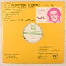 ALAN PRICE - IN CONCERT 213 - 1979 UK VINYL BBC TRANSCRIPTION - VG+/EX