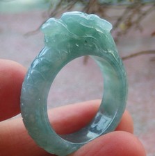 Video Certified Green Natural A JADE Jadeite Dragon RING USA. 10.25    708328 AS