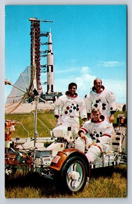 Apollo 17 Astronauts Lunar Roving Vehicle NASA Postcard Kennedy Space Center