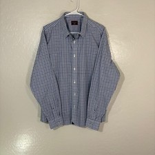 UNTUCKit Durif WF Shirt Mens XL Blue Check Long Sleeve Wrinkle Free Button Up