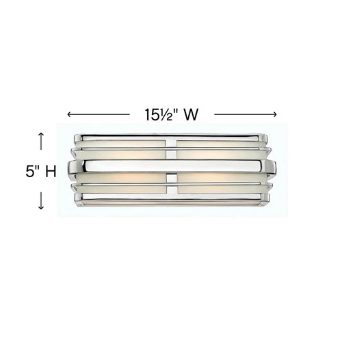 Hinkley Winton 15 1/2" Wide Deco Chrome Vanity Bath Wall Light - Picture 5 of 6