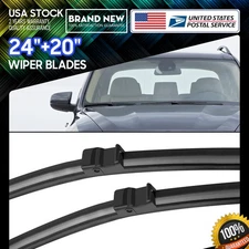 NEW 24''+20'' OEM Replace Quality Bracketless Windshield Wiper Blades Side lock