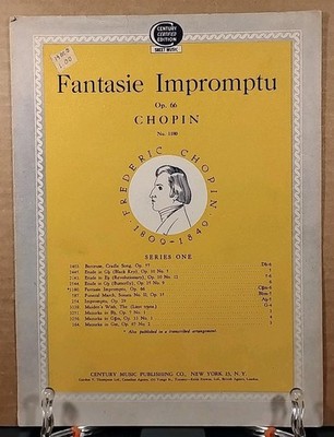 Chopin Fantasie-Impromptu : Op. 66 - Vintage Sheet Music - Century Music Pub Co