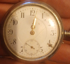 Silver Mechanical Pocket Watch White Dial Arabic Numerals Subdial 1411241