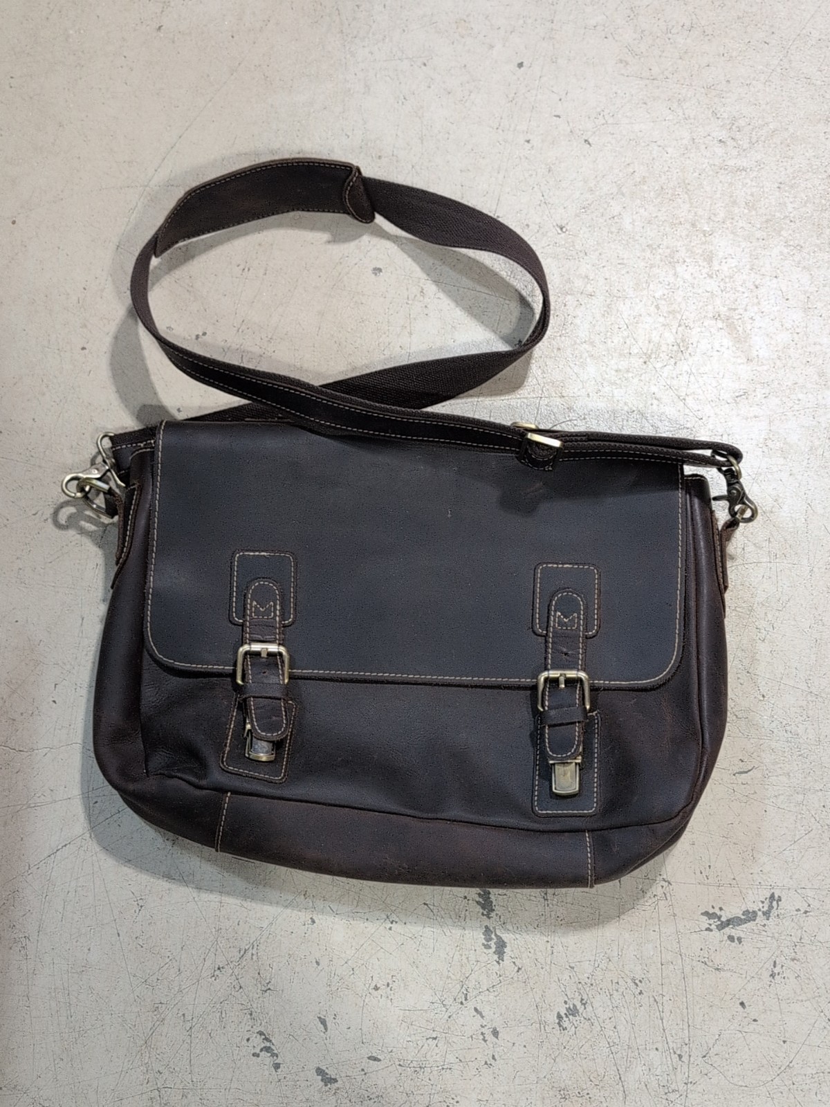 S-Zone Messenger Bag | Brown  Leather | Crossbody Briefcase 